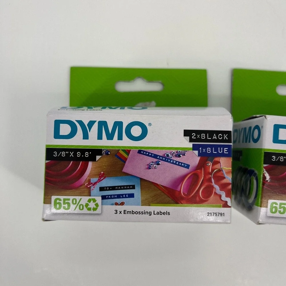 2 Pack DYMO Self-Adhesive Embossing Labels 3/8